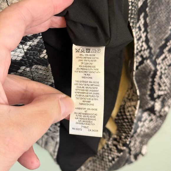 French Connection Mini Dress Womens 10 Gray Snakeskin Animal Print Sleeveless - Picture 7 of 7